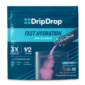 DripDrop Bold Variety Pack Electrolyte Powder, 8 oz sticks, 32 count