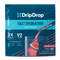 DripDrop Fast Hydration watermelon electrolyte drink mix in a pouch. The packaging is dark blue with bright cyan and white text, and a graphic shows a glass of pink drink with a watermelon slice being poured from the pouch.
