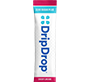 A single tube of DripDrop shown vertically against a plain white background. The packaging is primarily white with a bright blue brand name and a small pink accent at the bottom.