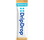 A single tube of DripDrop shown against a plain white background. The tube is white with a bright blue top section and features the brand name 'DriDrop' printed vertically in blue.