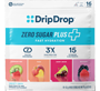 DripDrop Zero Sugar Plus Strawberry Kiwi, Peach, Cherry Limeade, Wild Berry Pouch - 16 count