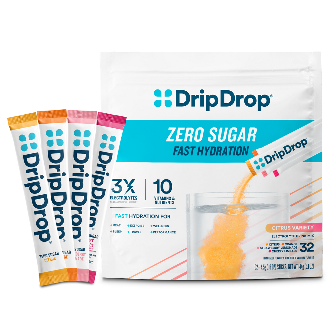DripDrop Zero Sugar Citrus Variety Pack, 8 oz sticks, 32 ...