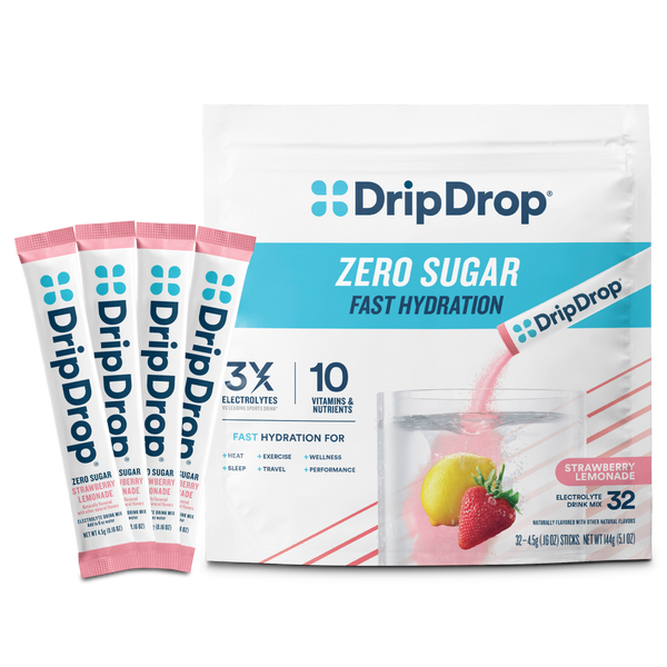 DripDrop Zero Sugar Strawberry Lemonade, 8 oz stick